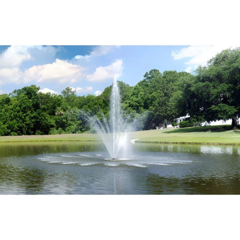 Vertex TwoTier Floating Fountain At The Center Of A Beautiful Landscape