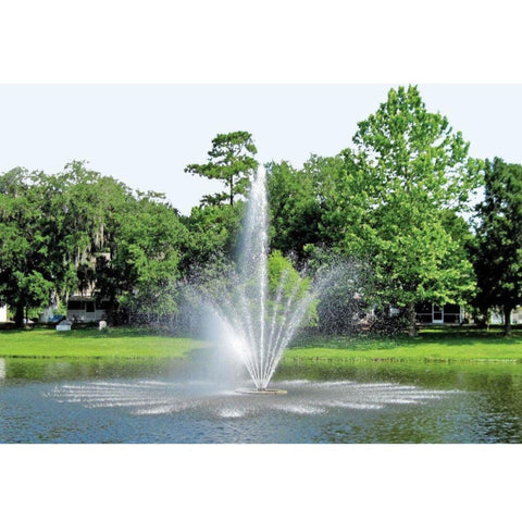 Vertex Vertical TwoTier Floating Fountain With Green Tress Behind