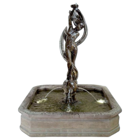 Vestal Dancer Fountain With Plain White Background