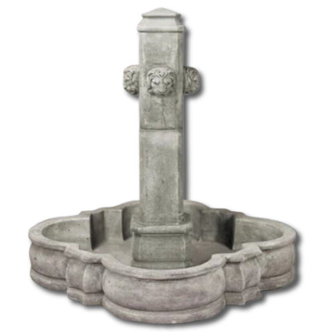 Via Veneto Outdoor Water Fountain With Plain White Background