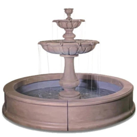 Vicentina Fountain with Pond With Plain White Background