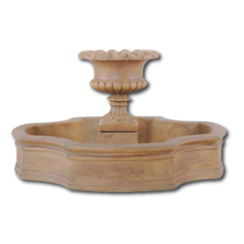 Villa Regina Pond Fountain With Plain White Background