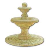 Villa Santini Two Tier Fountain with Ball Finial With Plain White Background