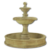 Villa Santini Two Tier Pond Fountain Tall With Plain White Background