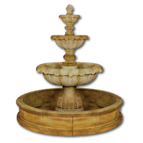 Vistamar Three Tier Pond Fountain With Plain White Background