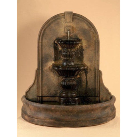 Vizcaya Wall Outdoor Fountain - Small With Colored Background