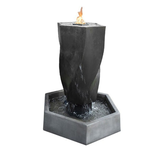 Vortex Fountain with Fire By Gist With Plain White Background