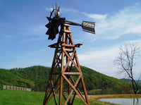 Thumbnail for Outdoor Water Solutions 16′ Powder Coated Wood Aeration Windmill – 4-Legged