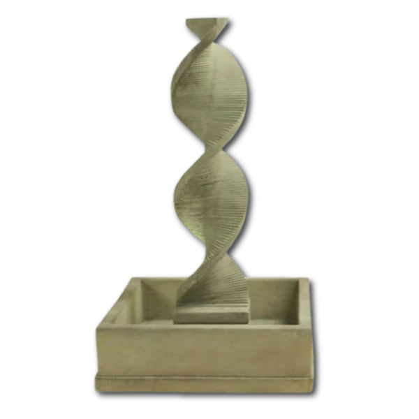 Water Spiral With Square Bowl With Plain White Background