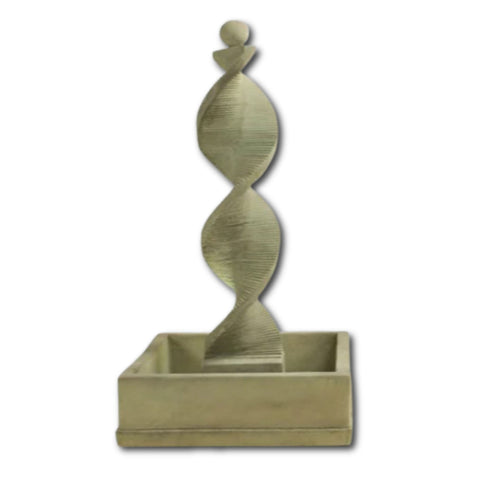Water Spiral with Square Bowl and Ball Finial With Plain White Background