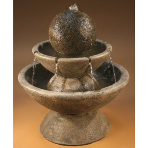Zen Tiered Garden Fountain - Short With Dark Background