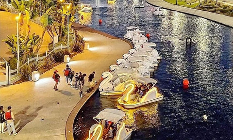 Adventure Glass Big Bird platform paddle boat, Swan design