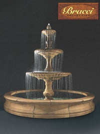 Thumbnail for 3-Tier Four Seasons Outdoor Water Fountain With Bracci Basin