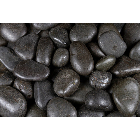 Blue Thumb black polished fountain pebbles