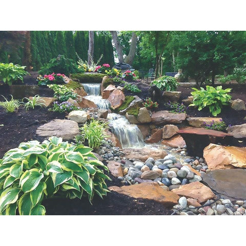 Blue Thumb Elite Spillway pondless waterfall, installed (second view)