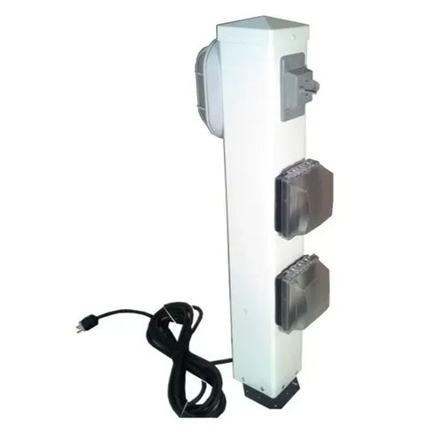 GC Tek ElekTrik Pole control center with switched outlets for pond equipment