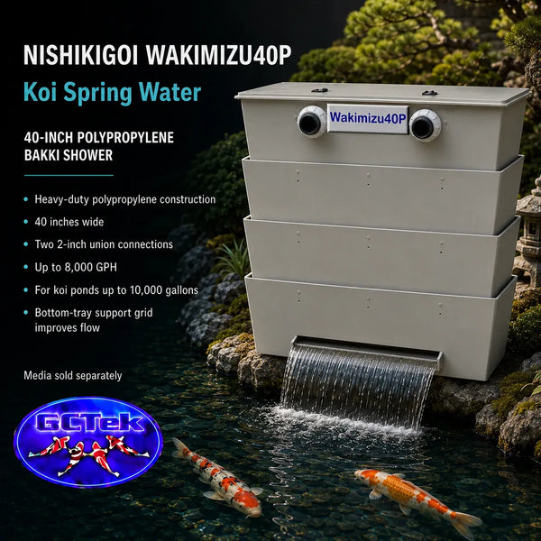 GC Tek Nishikigoi Wakimizu polypropylene bakki shower for koi ponds