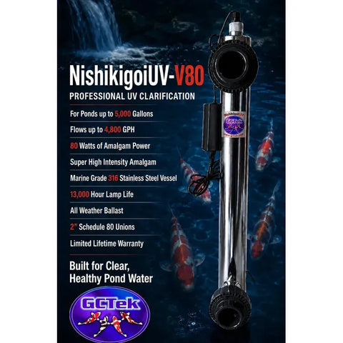 GCTek NishikigoiUV-V80 vertical 80 watt amalgam UV sterilizer
