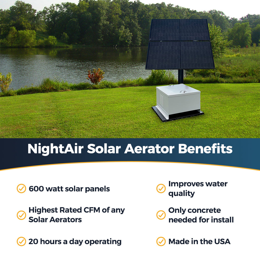 Outdoor Water Solutions NightAir™ Battery Back Up Solar Aerator