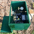 PA34 pond aerator in a post mount cabinet on pondside ground