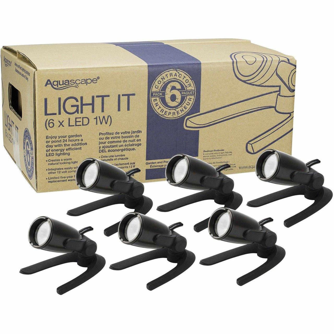 Aquascape LED Garden & Pond Spotlight 1-Watt - Contractor 6-Pack